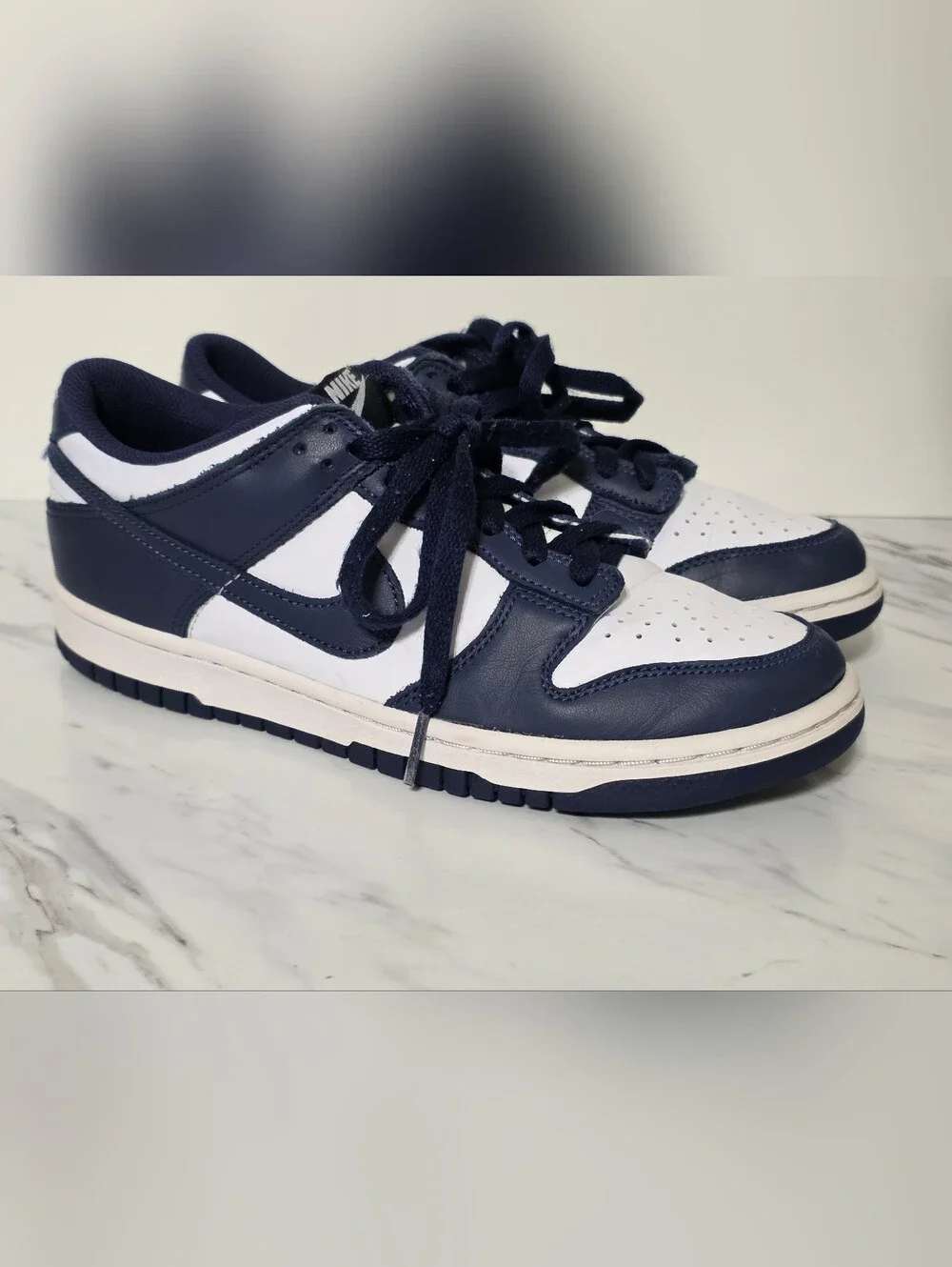 Nike Kids Low-Top Sneakers in Navy and White